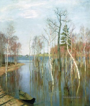 Landschaft Werke - Quellhochwasser 1897 Isaac Levitan Flusslandschaft